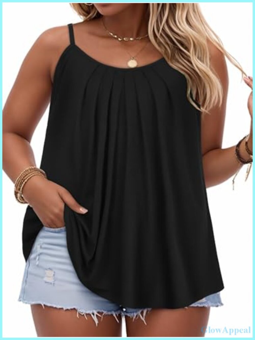 Plus Size Spaghetti Strap Tank Tops for Women Summer Casual Loose Fit Cotton